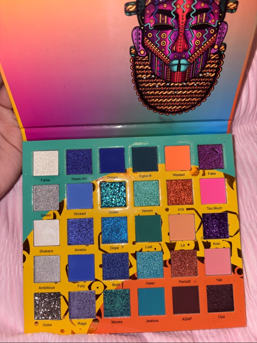 Wahala 2 Juvia's Place Eyeshadow Palette - Pink, Teal & Gold SHIMMERY SPARKLY